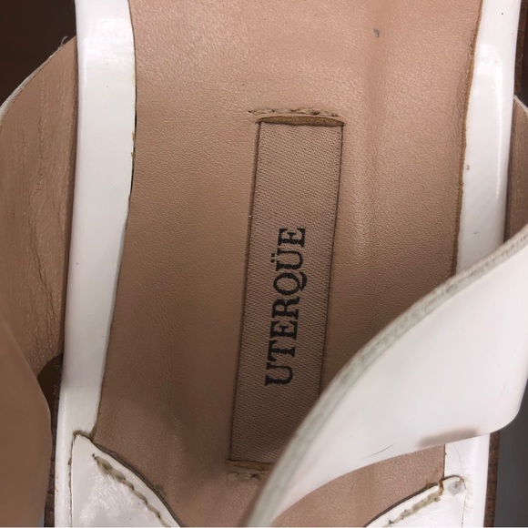ZARA UTERQUE Platform Wood Wedge Sandal,Leather Anklet,Fur Toe,White,38 - Picture 10 of 16